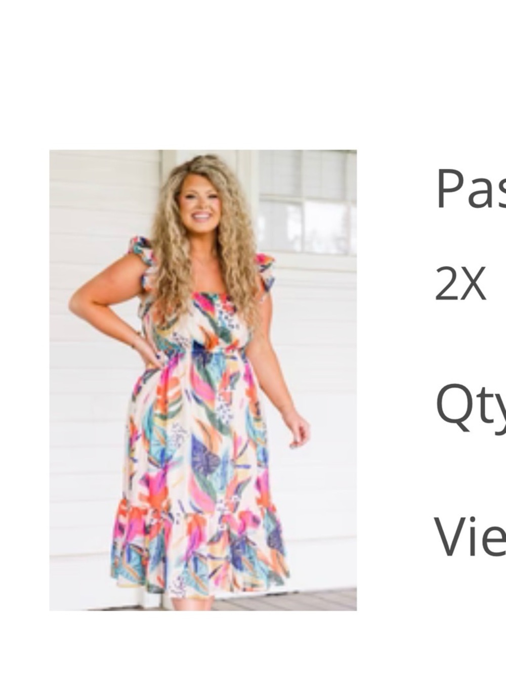 Chic Soul Multicolor Leaf-Print Ruffle Midi Dress